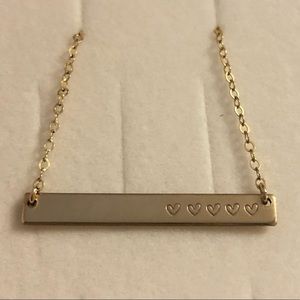 Made by Mary Bar Necklace with five hearts